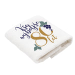 Brisača vse najboljše za 80 let, motiv grozda, bela, 100x50 cm, 100% bombaž