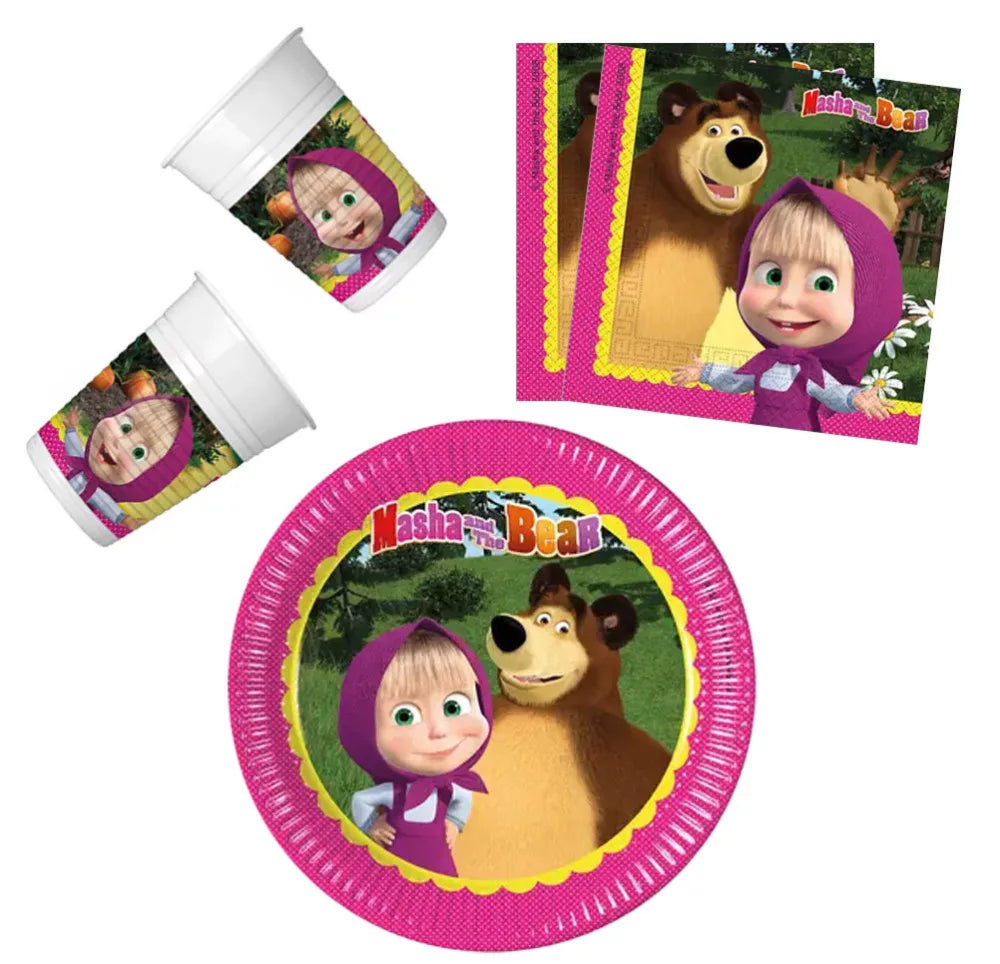 Maša in medo namizni set za 8 otrok