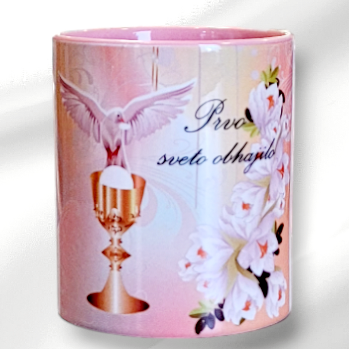 Keramični lonček s posvetilom za sveto obhajilo za deklico