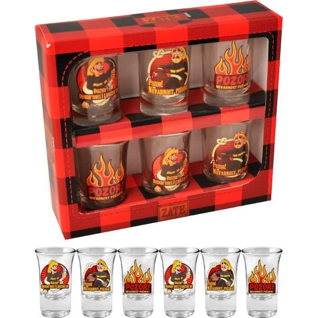 Kozarci za žganje z motivom gasilca