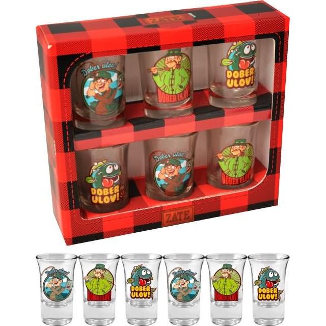 Kozarci za žganje z motivom ribiča