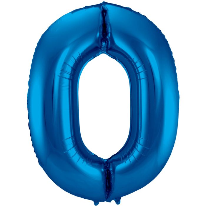 Balon folija, številka 0, modre barve, 86 cm