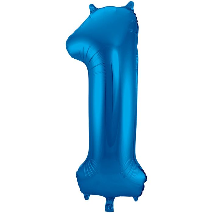 Balon folija, številka 1, modre barve, 86 cm