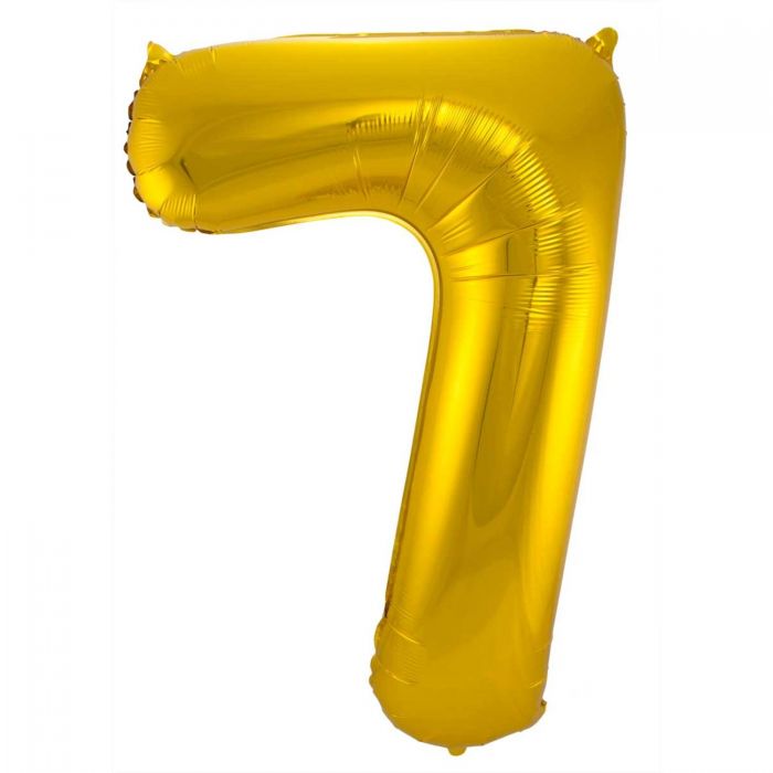 Balon folija, številka 7, zlate barve, 86 cm