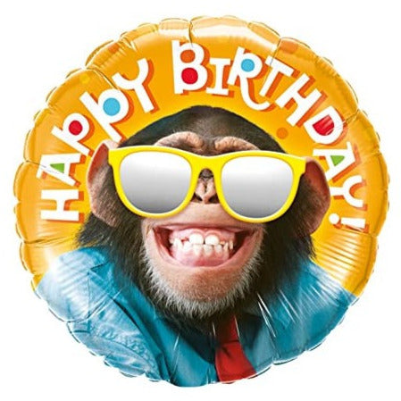 Balon folija, Opica, Happy Birthday, 45 cm
